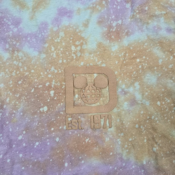 Walt Disney Spirit Jersey Shirt Unisex Large Orange Pink Tie Dye Long Sleeve - Picture 3 of 14